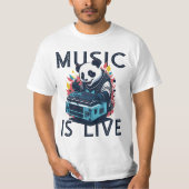 De muziek leeft voort t-shirt (Voorkant)