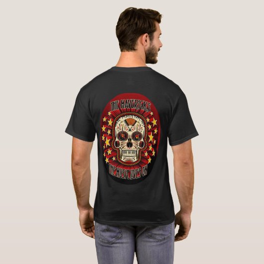 De muziek leeft voort t-shirt (Achterkant volledig)