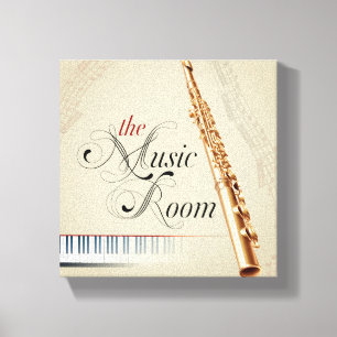 De muziek Room Flute Canvas Afdruk
