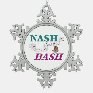 De Muziek van de Dreun van Nashville Nash Tin Sneeuwvlok Ornament