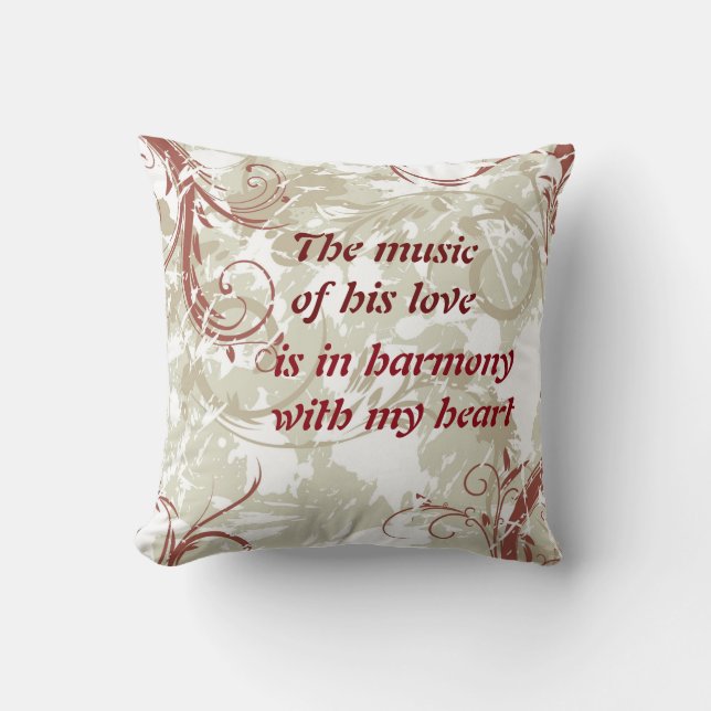 De muziek van de Heart Decorative Pillow Kussen (Voorkant)