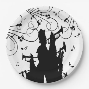 De Muziek van de Jazz van de Trompet van de Sectie Papieren Bordje