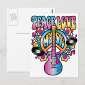 De Muziek van de Liefde van de vrede Briefkaart (Voorkant / Achterkant)