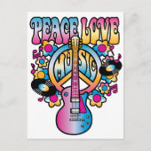 De Muziek van de Liefde van de vrede Briefkaart (Voorkant)