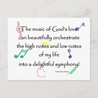 de muziek van Gods liefde Briefkaart