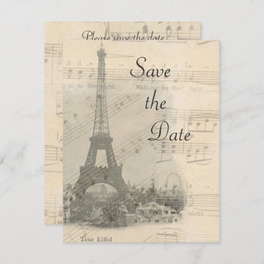 De  Muziek van Parijs ruilt de DatumKaart op Save The Date (Voorkant / Achterkant)