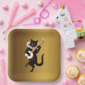 De muziekkat, papieren bordje (Feest)