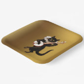 De muziekkat, papieren bordje (Gebogen)