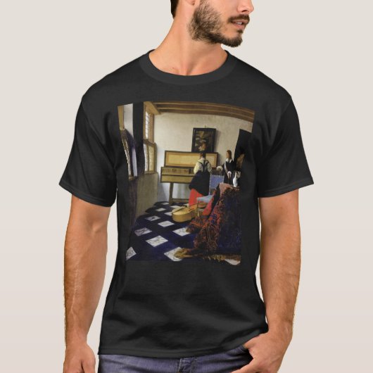 De muziekles (1665) - Johannes Vermeer Classic T-shirt (Voorkant)