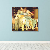 De muziekles van Frederic Leighton Canvas Afdruk (Insitu (Houten vloer))