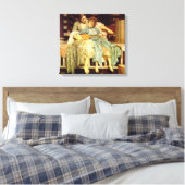 De muziekles van Frederic Leighton Canvas Afdruk (Insitu (Slaapkamer))