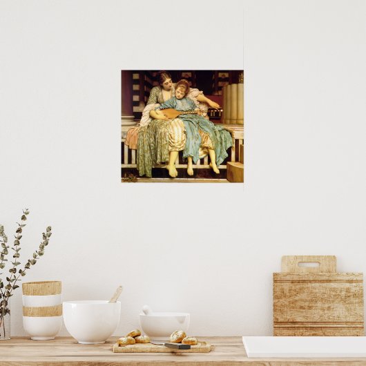 De muziekles van Frederic Leighton Poster (Keuken)