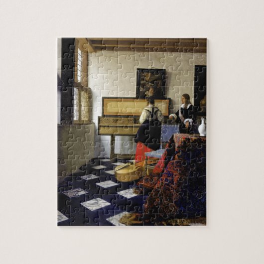De muziekles van Johannes Vermeer Legpuzzel (Verticaal)