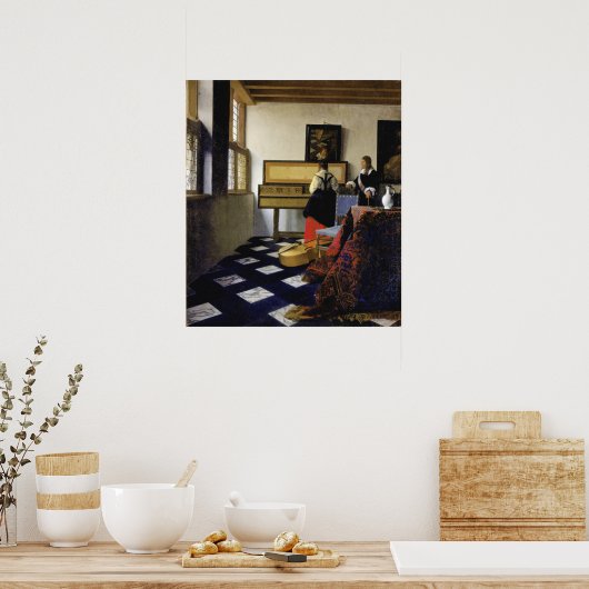 De muziekles van Johannes Vermeer Poster (Keuken)