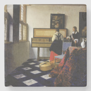 De muziekles van Johannes Vermeer Stenen Onderzetter
