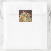 De muziekles vierkante sticker (Tas)
