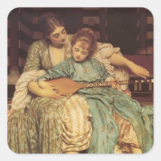 De muziekles vierkante sticker (Voorkant)