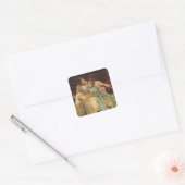 De muziekles vierkante sticker (Envelop)
