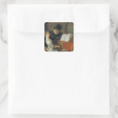 De muziekles vierkante sticker (Tas)