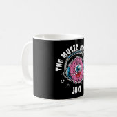 De muziekmonster gepersonaliseerde koffiemok (Voorkant links)