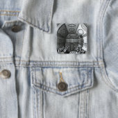 De muziekruimte vierkante button 5,1 cm (In situ)