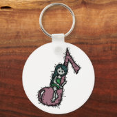 De muzieksleutel vasthouden sleutelhanger (Voorkant)