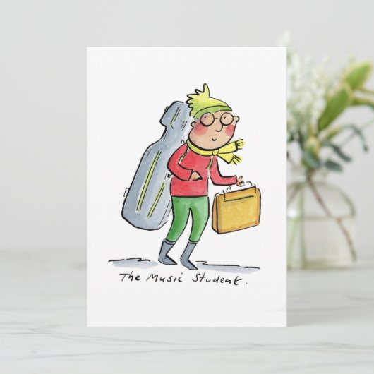 De muziekstudent kaart (Staand voorkant)