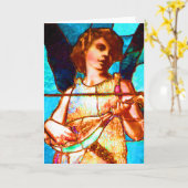 De Muzikale Engel van het Glas in lood van Tiffany Kaart (Gele Bloem)