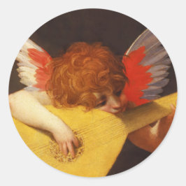 De muzikale engel van het kerstfeest ronde sticker