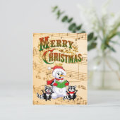 De muzikale Groeten van Kerstmis Feestdagenkaart (Staand voorkant)