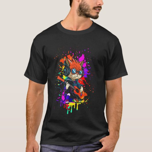 De muzikale kat t-shirt (Voorkant)