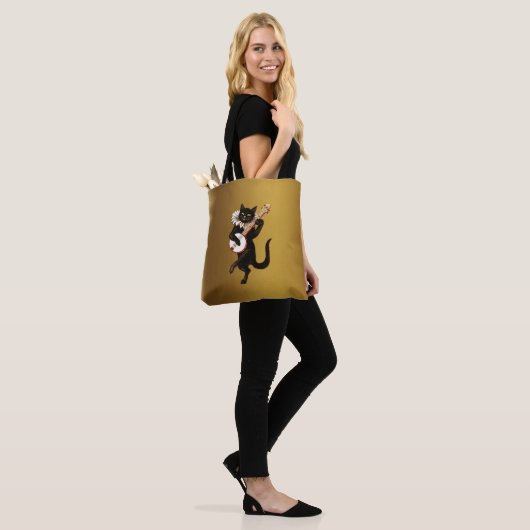 De muzikale kat, tote bag (Op model)