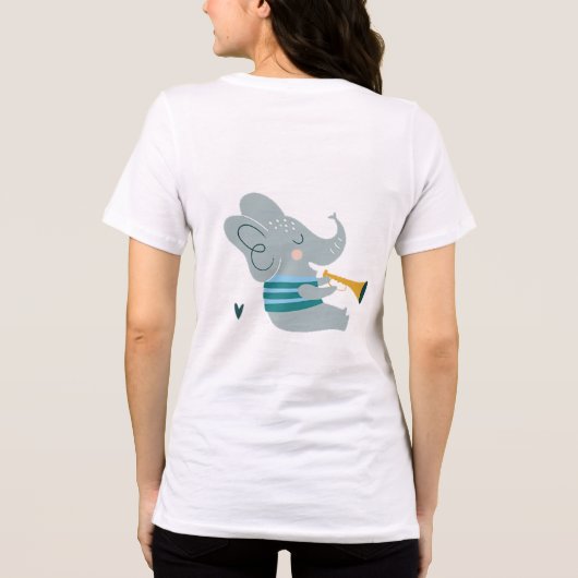 De muzikale olifant Tri-Blend shirt (Achterkant)