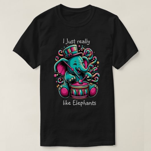 De muzikale Pachyderm vind ik echt leuk olifanten T-shirt (Design voorkant)