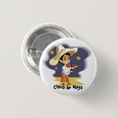 De muzikant - ronde button 3,2 cm (Voorkant /achterkant)