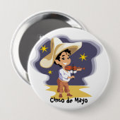 De muzikant - ronde button 4,0 cm (Voorkant /achterkant)