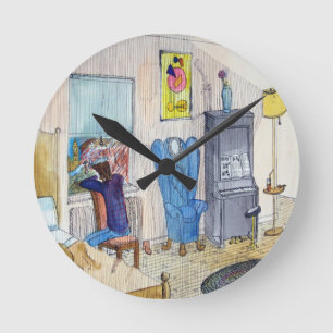 De muzikant ronde klok