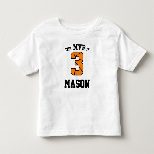 De MVP is 3 Basketball Sports 3e verjaardag Kinder Shirts (Voorkant)