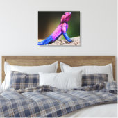 De Mwanza vlakte Agama op rots Canvas Afdruk (Insitu (Slaapkamer))