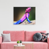 De Mwanza vlakte Agama op rots Canvas Afdruk (Insitu (Woonkamer))