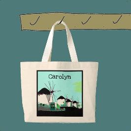 De Mykonos Windmills, Cycladen, Griekenland Jouw n Grote Tote Bag