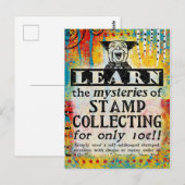 De mysterie van het verzamelen van zegels - grappi briefkaart (Voorkant / Achterkant)