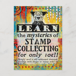 De mysterie van het verzamelen van zegels - grappi briefkaart