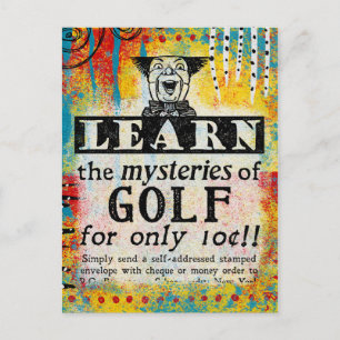 De mysteries van Golf - Funny Vintage Ad Briefkaart