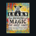 De mysteries van Magic - Funny Vintage Ad Briefkaart<br><div class="desc">Grappig dat de  krantenadvertentie "Leer de mysteries van Magie" opnieuw werd voorgesteld</div>