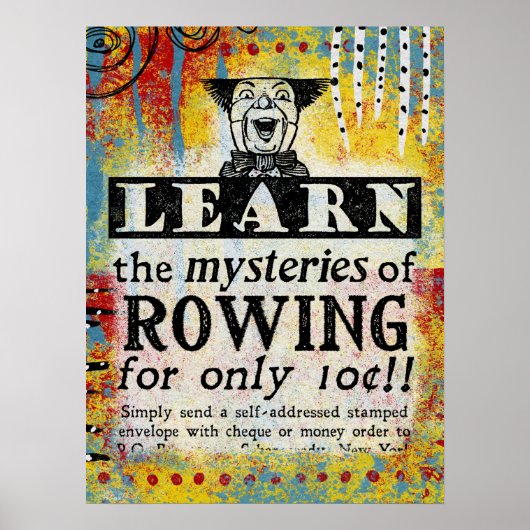 De mysteries van Rowing - Funny Vintage Ad Poster (Voorkant)