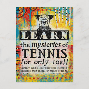 De Mysteries van Tennis - Funny Vintage Ad Briefkaart