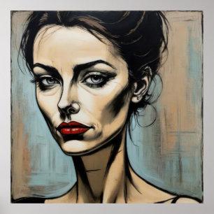 De mysterieuze elegantie van de vreemde lippen poster