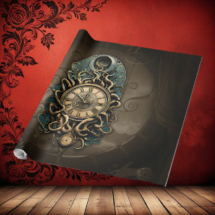 De mysterieuze steampunk beweging. cadeaupapier
