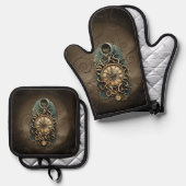 De mysterieuze steampunk beweging. ovenwant & pannenlap set (Voorkant / Achterkant)